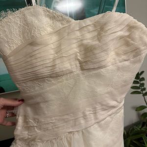 BCBGMAXAZRIA Women's Lace Tulle Cocktail Dress White Size -10 main image 0